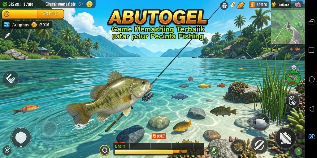 Gameplay seru ABUTOGEL dengan pengalaman memancing yang mendebarkan.