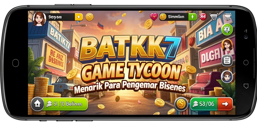 Tampilan gameplay <strong>BATIK77</strong> yang menampilkan pengelolaan usaha batik yang dinamis.