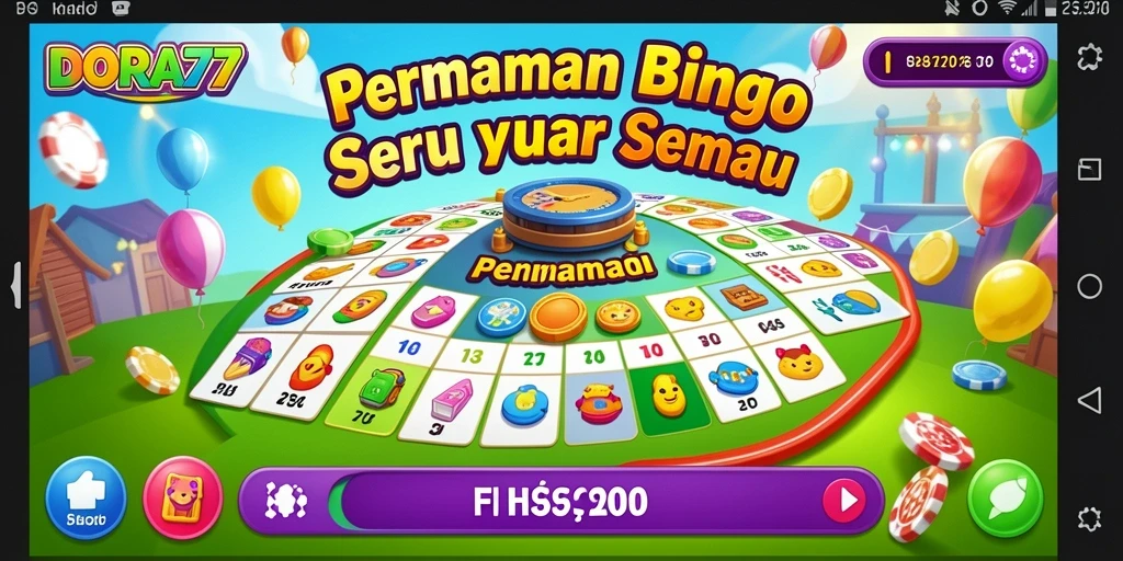 Screenshot gameplay Bingo DORA77 yang penuh keseruan.