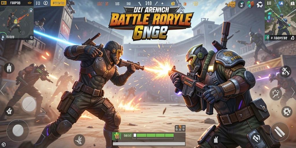Screenshot FBRP88 menampilkan aksi pertarungan seru Battle Royale.