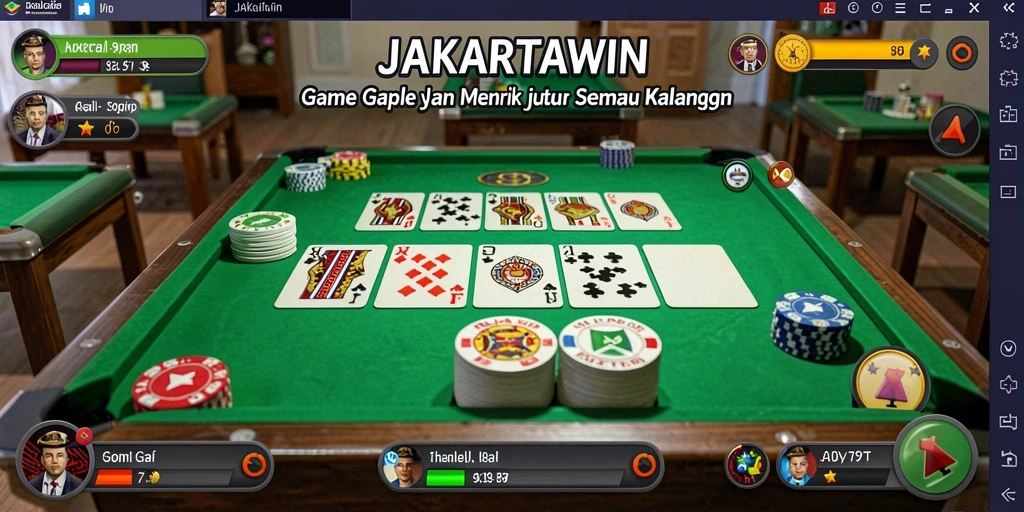 Gameplay seru JAKARTAWIN dengan tampilan kartu Gaple.