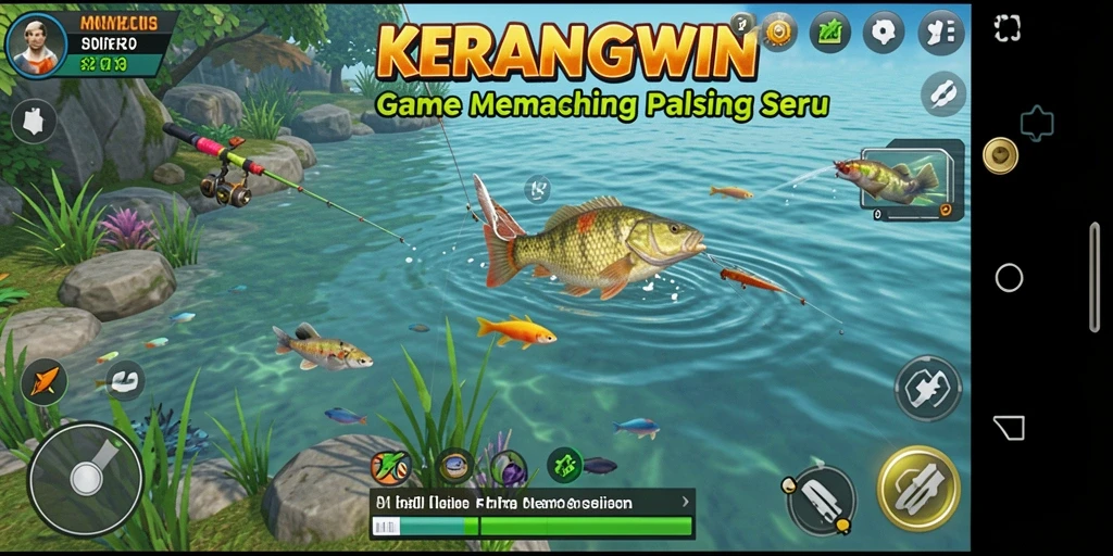 Tangkapan ikan yang menakjubkan dalam gameplay KERANGWIN.