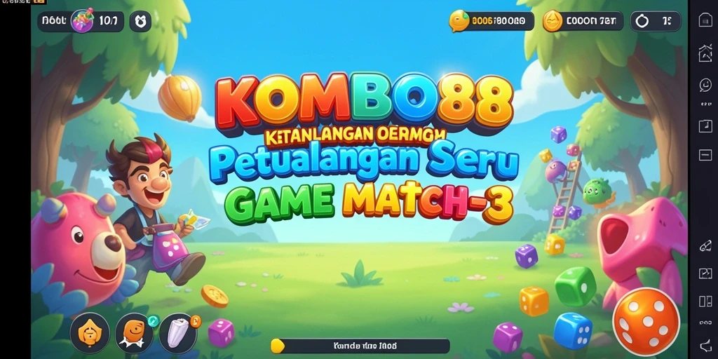 Screenshot gameplay KOMBO88 yang penuh warna dan menantang.