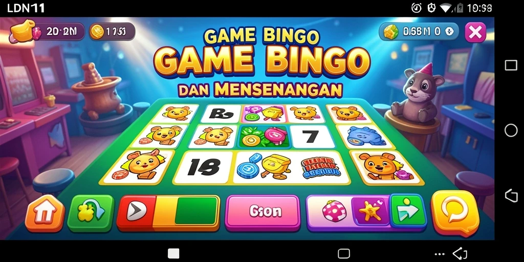 Screenshot gameplay LDN11 menampilkan suasana permainan Bingo yang seru.