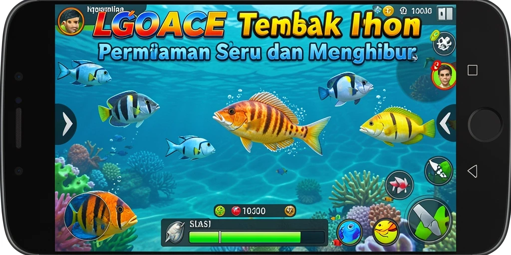 Tangkapan layar LGOACE menunjukkan aksi tembak ikan yang seru.