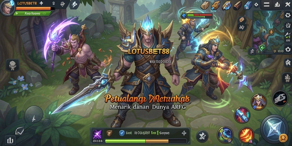 Tangkapan layar menunjukkan aksi seru dalam gameplay ARPG LOTUSBET88.
