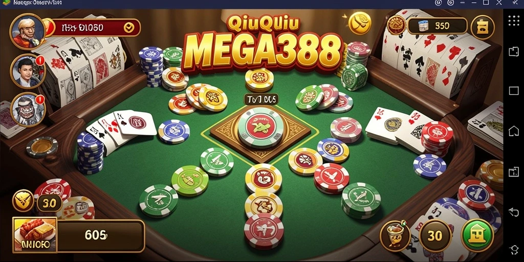 Tangkapan layar gameplay QiuQiu yang mendebarkan di MEGA388.