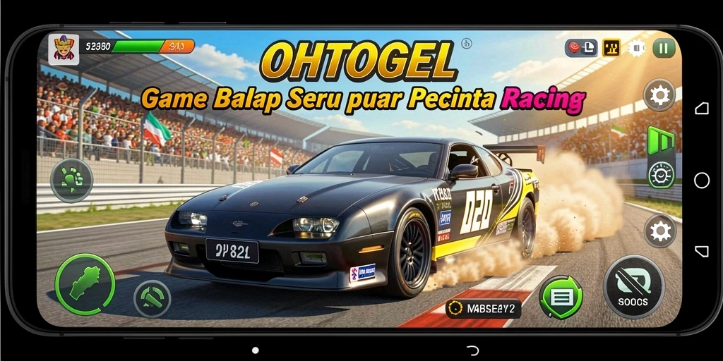 Tampilan gameplay seru OHTOGEL dengan balapan mendebarkan.
