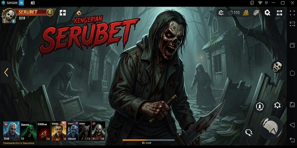 Gameplay SERUBET yang penuh ketegangan dan kengerian.