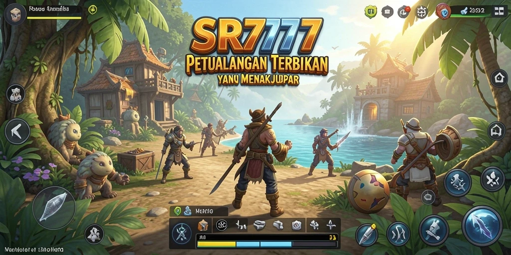 Tangkapan layar gameplay SR777 yang menunjukkan eksplorasi dunia terbuka.